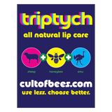 Triptych: All Natural Lip Balm with Virgin Beeswax, Lanolin & Emu Oil