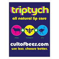 Triptych: All Natural Lip Balm with Virgin Beeswax, Lanolin & Emu Oil